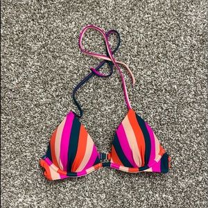 Shade & Shore Striped Multicolor Bikini Top Size 32B